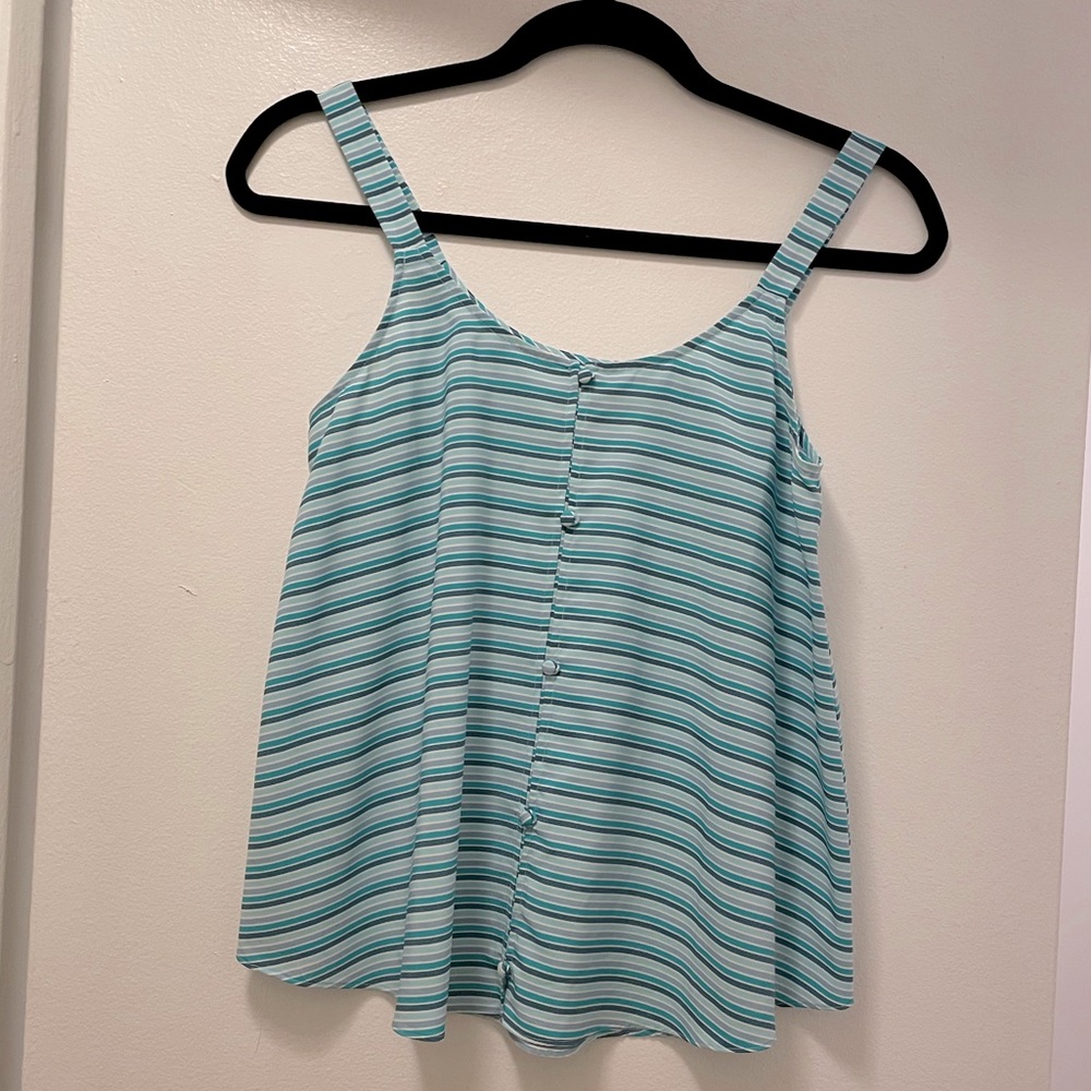 Striped Blue and White Women's Tank Top